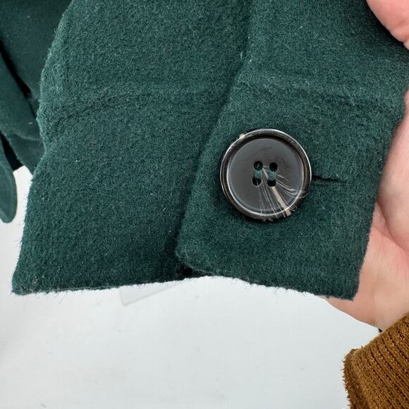 Nordstrom Emerald Green Wool Blend Shacket Coat Mid Length WMNS M Long Sleeve - Picture 8 of 11